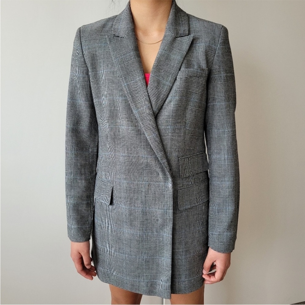 Escada Sport Check Blazer Double Breasted Size DE 34